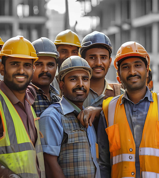 Workers using visitor management software